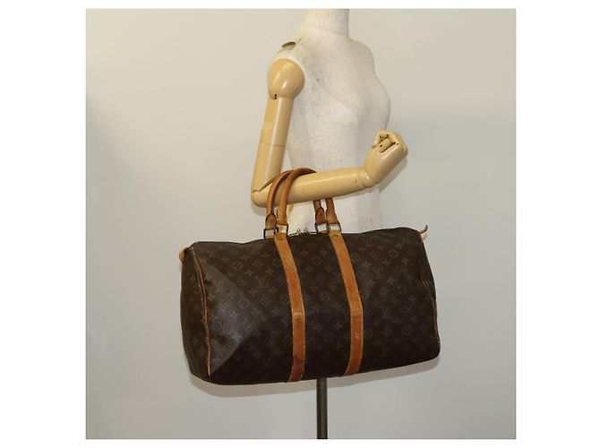 LOUIS VUITTON Borsa Boston Monogram Keepall 45 M41428 LV Auth 135596 Monogramma - vista 23