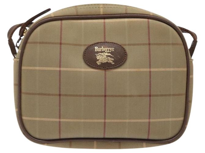 Autre Marque Borsa a Spalla Burberrys Nova Check in Tela Beige Oro Auth ep9949 D'oro - vista 13