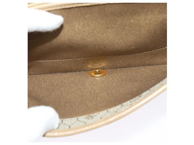 Borsa a Spalla con Catena in Pelle Beige Oro Christian Dior Auth ep9978 D'oro - vista 11