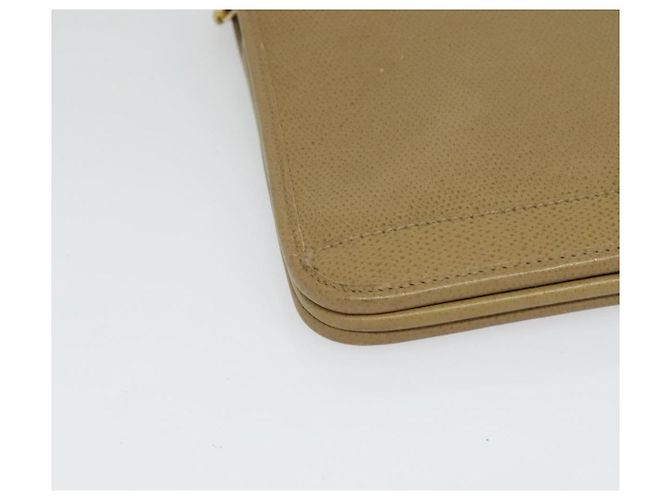Borsa a Spalla con Catena in Pelle Beige Oro Christian Dior Auth ep9978 D'oro - vista 14