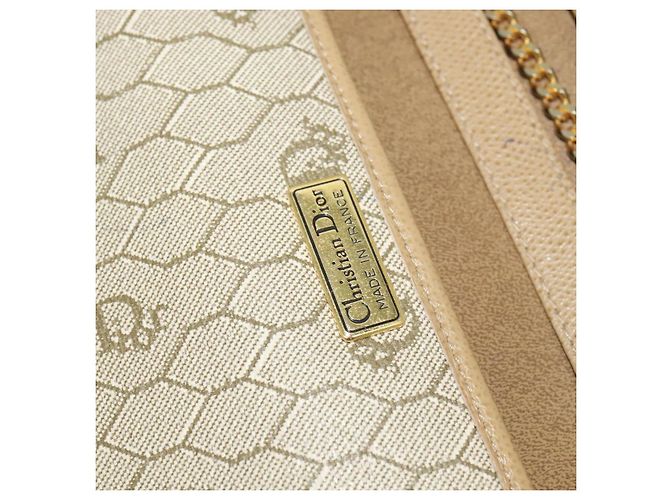 Borsa a Spalla con Catena in Pelle Beige Oro Christian Dior Auth ep9978 D'oro - vista 18