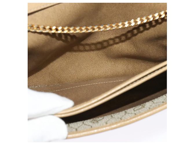 Borsa a Spalla con Catena in Pelle Beige Oro Christian Dior Auth ep9978 D'oro - vista 21