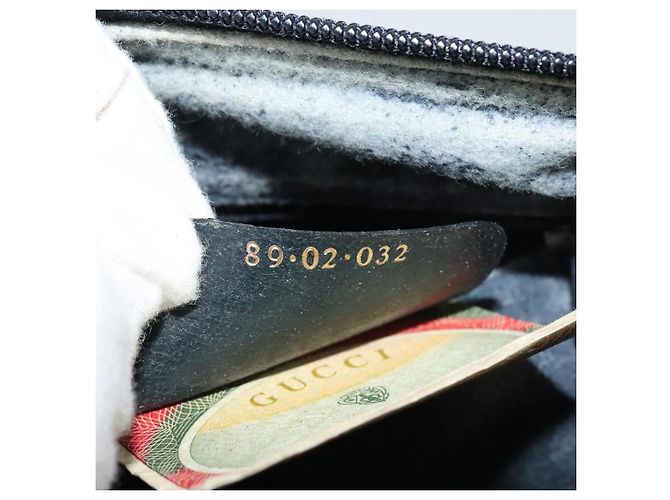 GUCCI GG Supreme Sherry Line Shoulder Bag PVC Navy Gold 89 02 032 Auth yk18894 Red Golden Navy blue - view 12