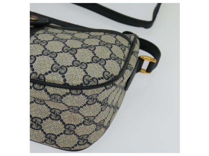 GUCCI GG Supreme Sherry Line Shoulder Bag PVC Navy Gold 89 02 032 Auth yk18894 Red Golden Navy blue - view 15
