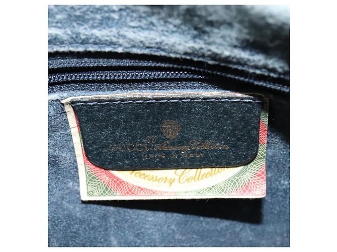 GUCCI GG Supreme Sherry Line Shoulder Bag PVC Navy Gold 89 02 032 Auth yk18894 Red Golden Navy blue - view 18