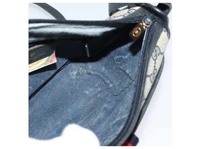 GUCCI GG Supreme Sherry Line Shoulder Bag PVC Navy Gold 89 02 032 Auth yk18894 Red Golden Navy blue - view 19
