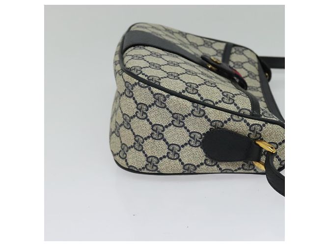 GUCCI GG Supreme Sherry Line Shoulder Bag PVC Navy Gold 89 02 032 Auth yk18894 Red Golden Navy blue - view 4