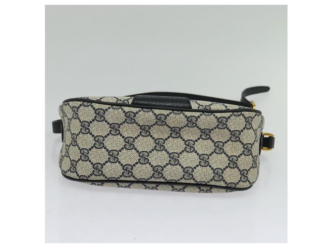 GUCCI GG Supreme Sherry Line Shoulder Bag PVC Navy Gold 89 02 032 Auth yk18894 Red Golden Navy blue - view 5