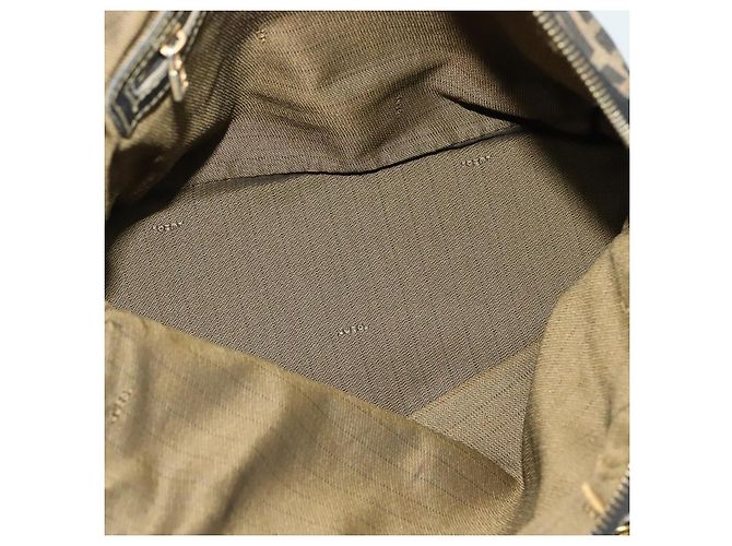 Borsa a mano in tela Zucca FENDI 2 in 1 Nero Marrone oro Auth 133607 D'oro - vista 11
