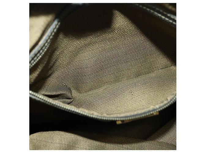Borsa a mano in tela Zucca FENDI 2 in 1 Nero Marrone oro Auth 133607 D'oro - vista 12