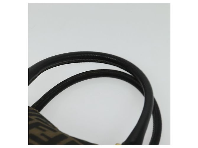 Borsa a mano in tela Zucca FENDI 2 in 1 Nero Marrone oro Auth 133607 D'oro - vista 8