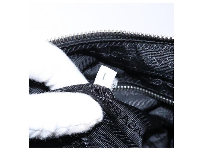 Borsa a Spalla PRADA in Nylon Pelle Nera Argento Autentica bs28220 Nero - vista 11