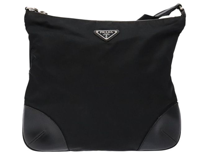 Borsa a Spalla PRADA in Nylon Pelle Nera Argento Autentica bs28220 Nero - vista 13