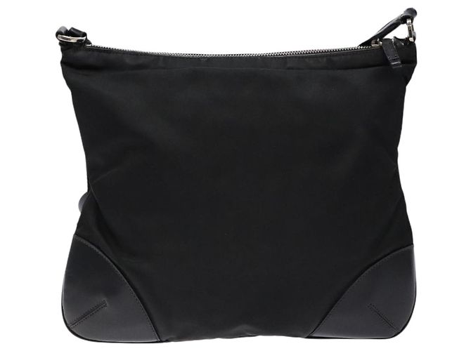 Borsa a Spalla PRADA in Nylon Pelle Nera Argento Autentica bs28220 Nero - vista 2