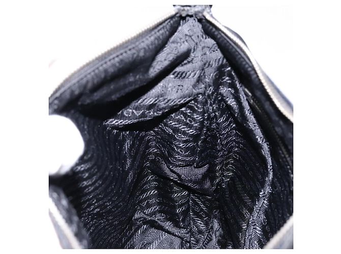 Borsa a Spalla PRADA in Nylon Pelle Nera Argento Autentica bs28220 Nero - vista 22