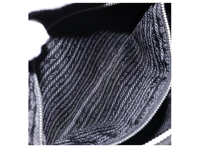 Borsa a Spalla PRADA in Nylon Pelle Nera Argento Autentica bs28220 Nero - vista 23