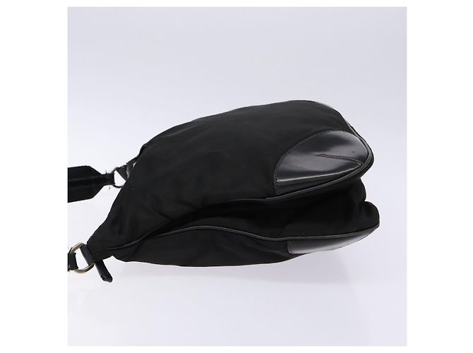 Borsa a Spalla PRADA in Nylon Pelle Nera Argento Autentica bs28220 Nero - vista 4