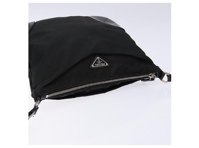 Borsa a Spalla PRADA in Nylon Pelle Nera Argento Autentica bs28220 Nero - vista 6