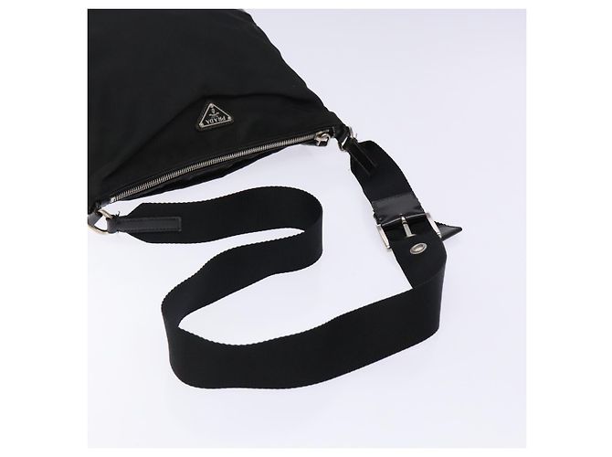 Borsa a Spalla PRADA in Nylon Pelle Nera Argento Autentica bs28220 Nero - vista 7