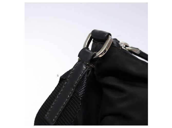 Borsa a Spalla PRADA in Nylon Pelle Nera Argento Autentica bs28220 Nero - vista 9