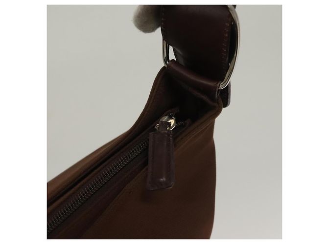 Borsa a Spalla Vala in Tela Marrone Argento di Salvatore Ferragamo Auth bs28308 - vista 10