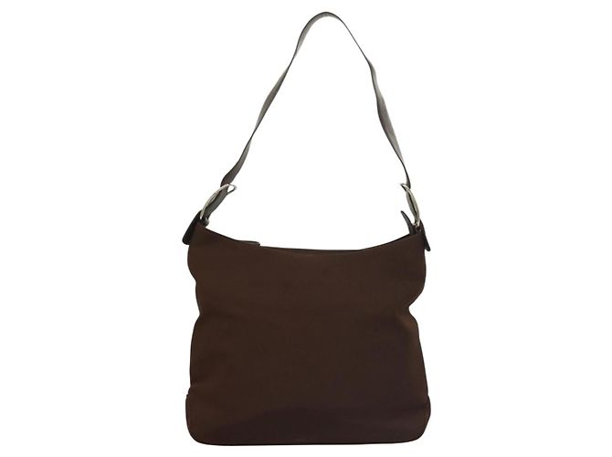 Borsa a Spalla Vala in Tela Marrone Argento di Salvatore Ferragamo Auth bs28308 - vista 13