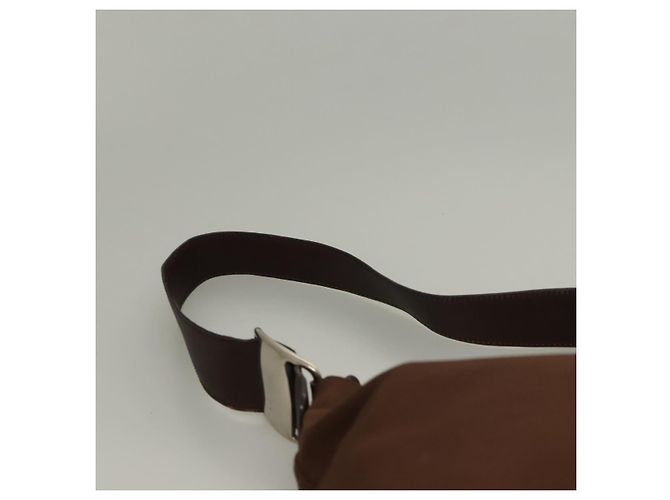Borsa a Spalla Vala in Tela Marrone Argento di Salvatore Ferragamo Auth bs28308 - vista 14