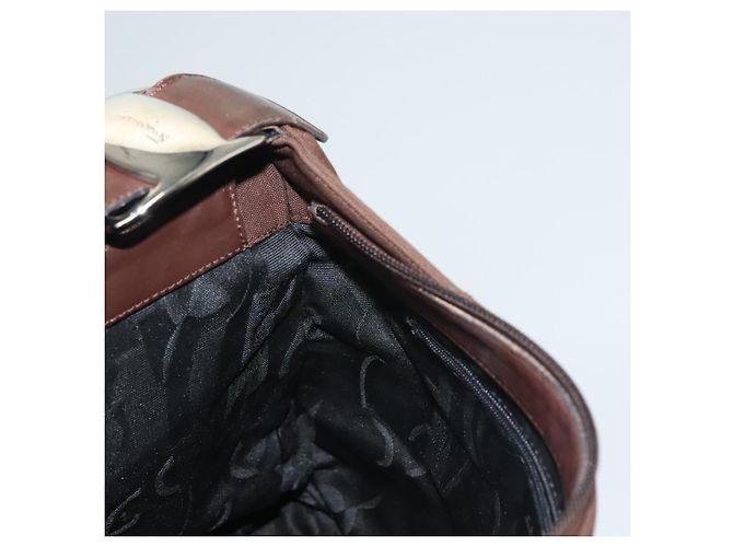 Borsa a Spalla Vala in Tela Marrone Argento di Salvatore Ferragamo Auth bs28308 - vista 18