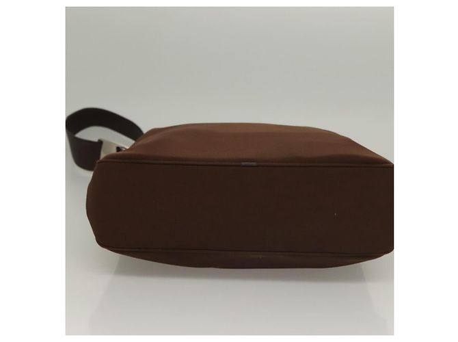Borsa a Spalla Vala in Tela Marrone Argento di Salvatore Ferragamo Auth bs28308 - vista 5