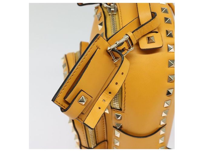 Sac à dos en cuir Valentino avec clous jaune argent authentique BA3815 Argenté - vue 10