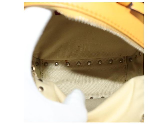 Sac à dos en cuir Valentino avec clous jaune argent authentique BA3815 Argenté - vue 11