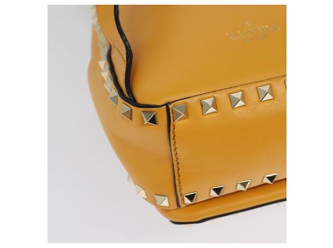 Sac à dos en cuir Valentino avec clous jaune argent authentique BA3815 Argenté - vue 15