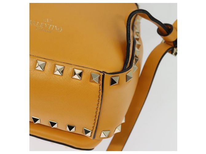 Sac à dos en cuir Valentino avec clous jaune argent authentique BA3815 Argenté - vue 16