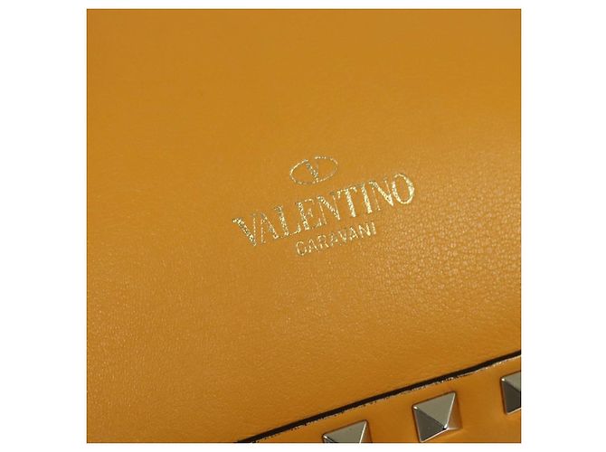 Sac à dos en cuir Valentino avec clous jaune argent authentique BA3815 Argenté - vue 17