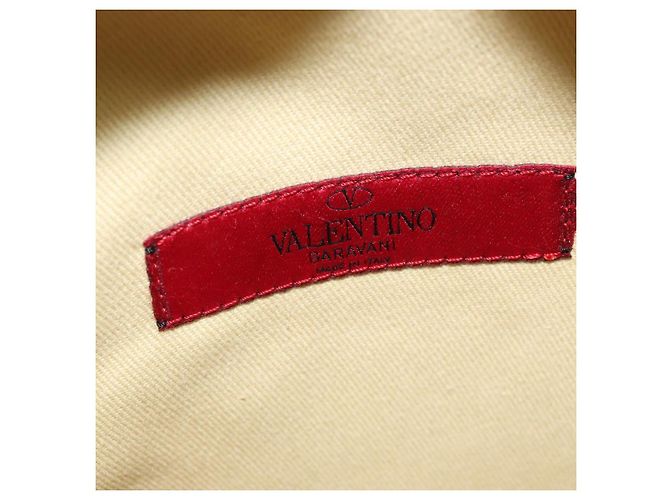 Sac à dos en cuir Valentino avec clous jaune argent authentique BA3815 Argenté - vue 18