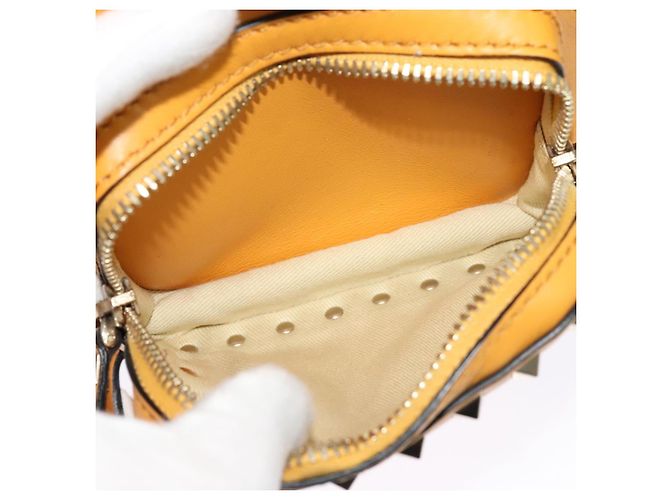 Sac à dos en cuir Valentino avec clous jaune argent authentique BA3815 Argenté - vue 21