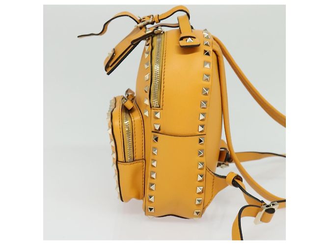 Sac à dos en cuir Valentino avec clous jaune argent authentique BA3815 Argenté - vue 3