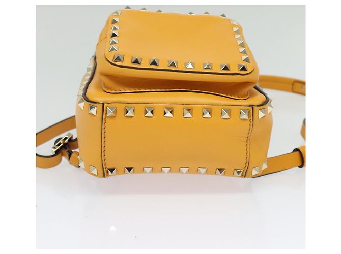 Sac à dos en cuir Valentino avec clous jaune argent authentique BA3815 Argenté - vue 5