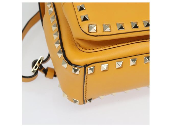 Sac à dos en cuir Valentino avec clous jaune argent authentique BA3815 Argenté - vue 9