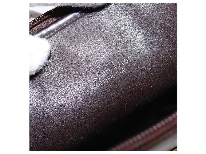 Sac à épaule en toile Trotter Christian Dior marron or Auth ep9928 Doré - vue 11