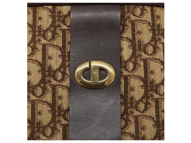 Sac à épaule en toile Trotter Christian Dior marron or Auth ep9928 Doré - vue 17
