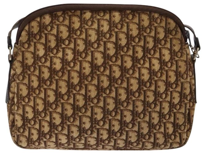 Sac à épaule en toile Trotter Christian Dior marron or Auth ep9928 Doré - vue 2