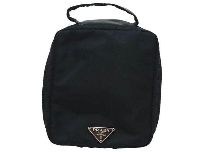 Bolso de mano de nylon PRADA azul marino plata Auth sw1292 - vista 13