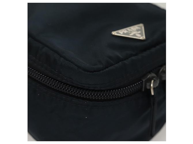 Bolso de mano de nylon PRADA azul marino plata Auth sw1292 - vista 14