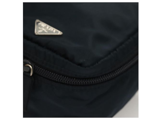 Bolso de mano de nylon PRADA azul marino plata Auth sw1292 - vista 15
