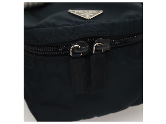 Bolso de mano de nylon PRADA azul marino plata Auth sw1292 - vista 18