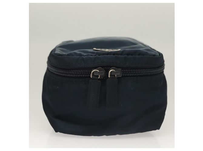 Bolso de mano de nylon PRADA azul marino plata Auth sw1292 - vista 5