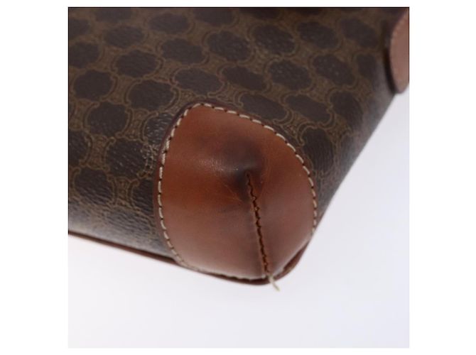 Céline Borsa a Spalla in Tela Macadam CELINE PVC Marrone Oro Auth 133924 D'oro - vista 9