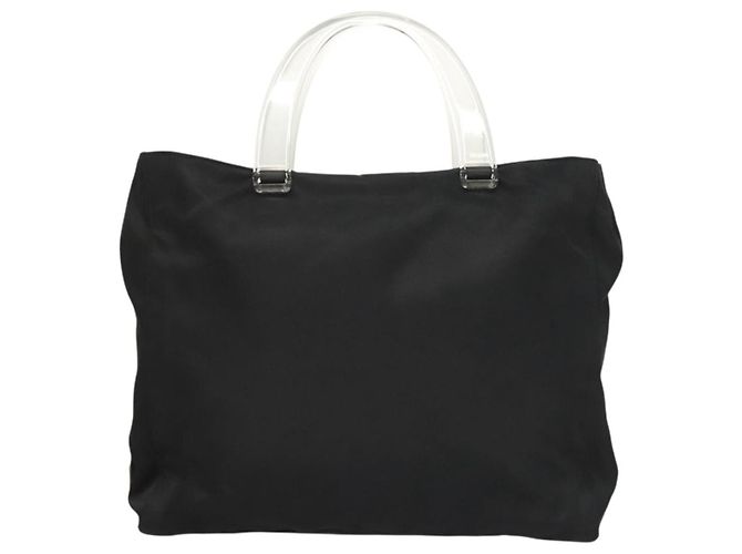 PRADA Borsa a mano in nylon nero chiaro Auth am8816 - vista 13