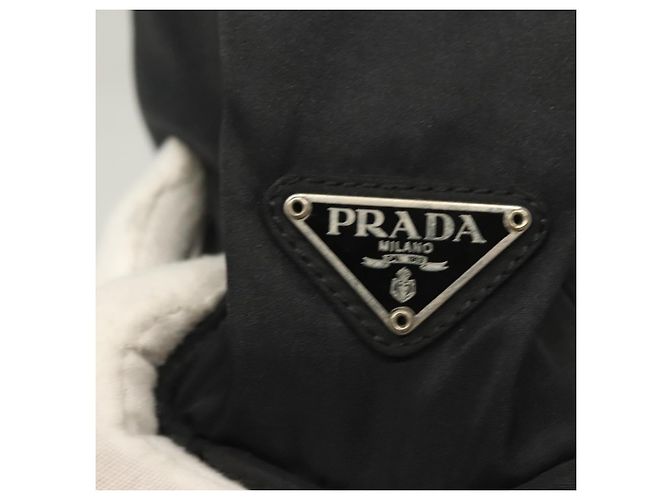 PRADA Borsa a mano in nylon nero chiaro Auth am8816 - vista 17
